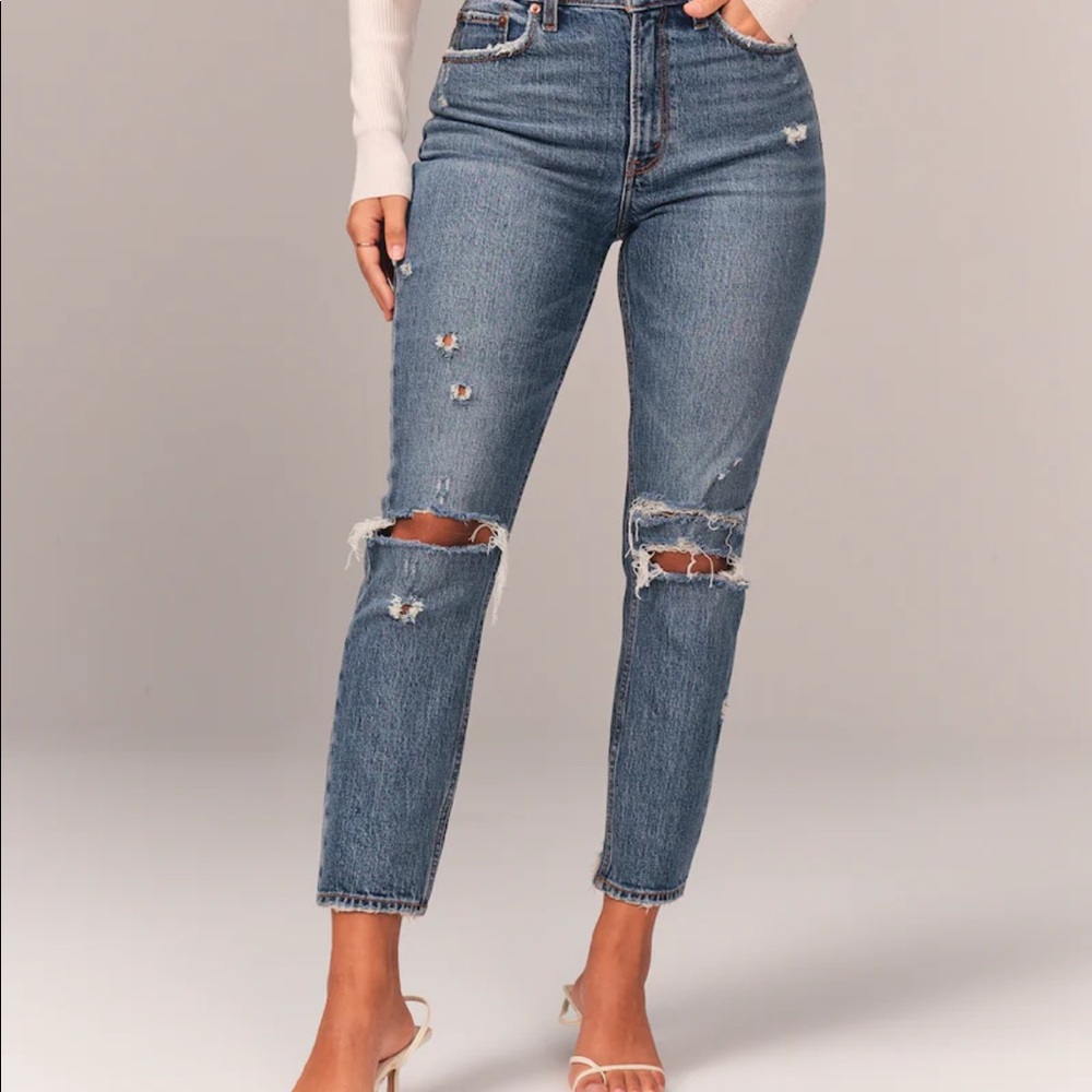 Abercrombie & Fitch Curve Love High Rise Mom Jeans
